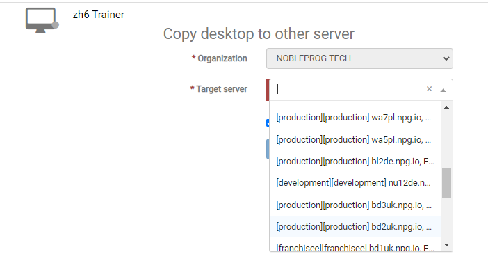 Select server delegates